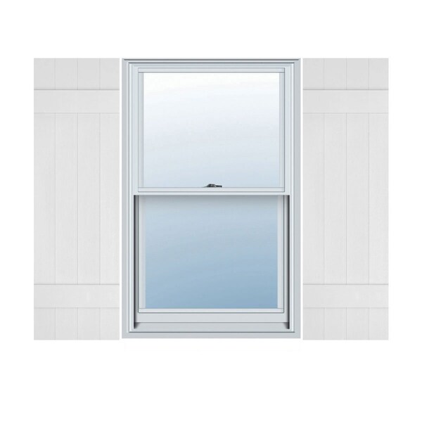 Ekena Millwork Lifetime Vinyl, Standard Four Board Joined, Board-n-Batten Shutters, LJ4S14X04300WH, PR LJ4S14X04300WH - main